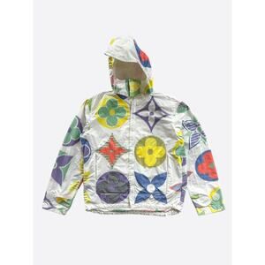 Louis Vuitton White Multicolor Flower Monogram Windbreaker